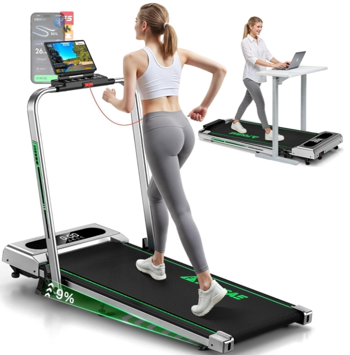 5 en 1 Cinta de Correr Plegable, 12KM/H Cinta de Correr con Inclinación 9%