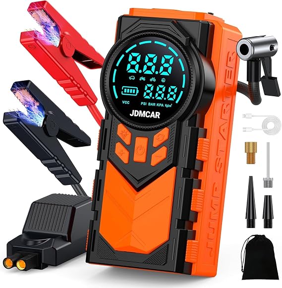 JDMCAR Arrancador de Baterias de Coche - 𝟏𝟎𝟎𝟎𝟎𝐀 𝟏𝟐𝐕 Jump Starter