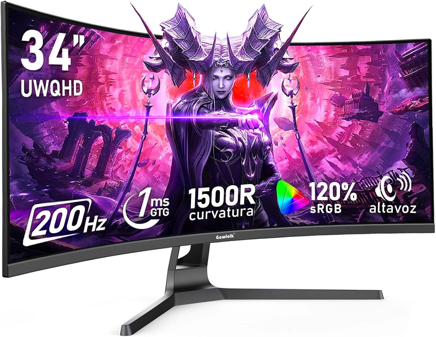 Gawfolk Monitor Gaming Curvo 34 Pulgadas